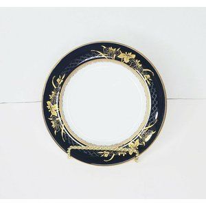 Noritake Legacy Mandalay 3393 Bread and Butter Plate 6" Gold on Cobalt Blue Mint